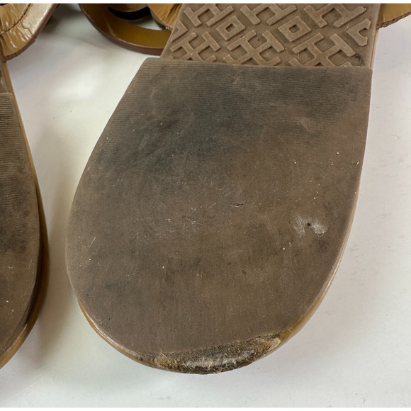Tory Burch Miller Leather Thong Sandals Tan Beige Flip Flops Women's Size 9 M - Picture 11 of 16